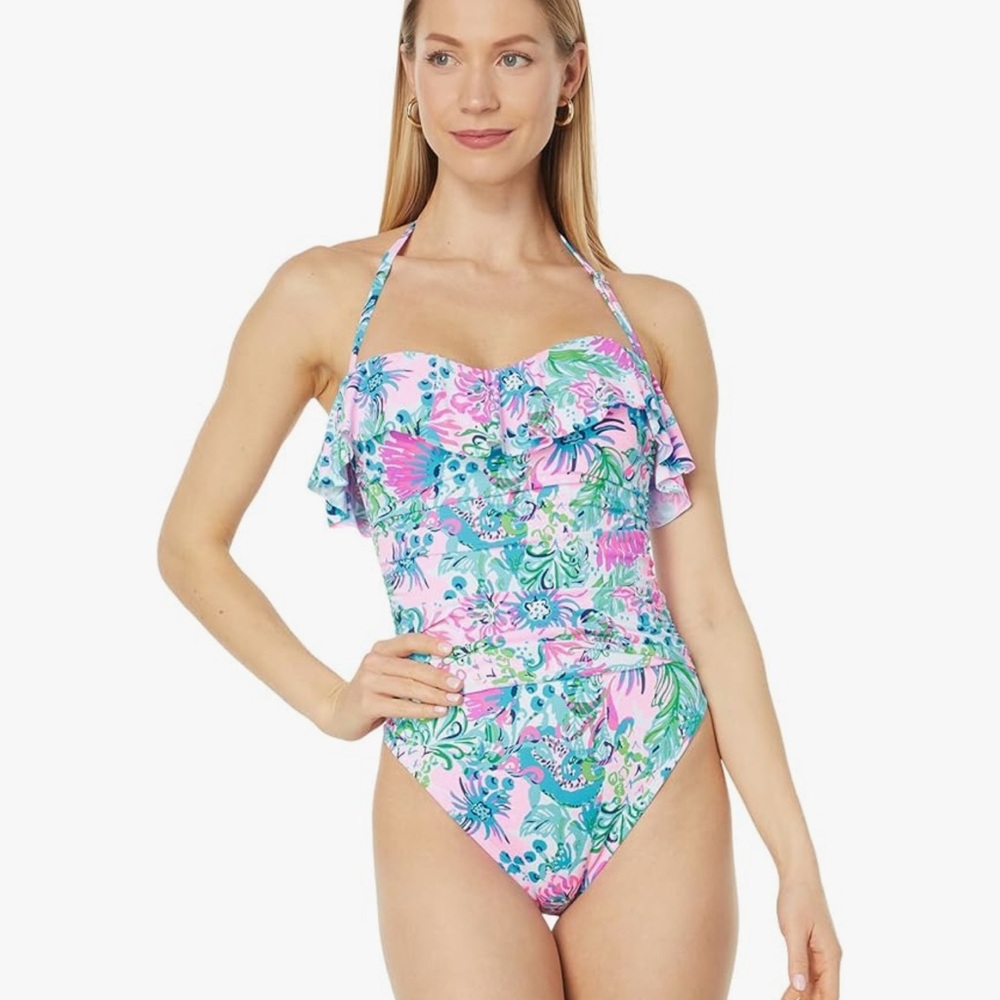 Lilly Pulitzer Rubyann One Piece in Mandevilla Baby Paradise Petals Size 8 NWOT